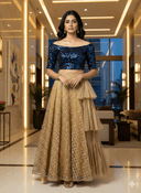 Midnight Brown Indo Lehenga Set...